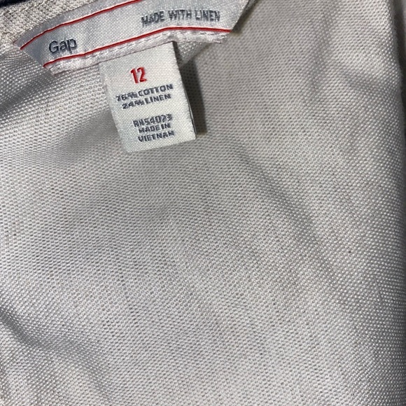 Size 12 Gap Linen Blend Dress with Yellow Trim - Picture 5 of 11